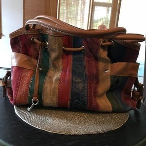 Fossil colorful leather shoulder bag